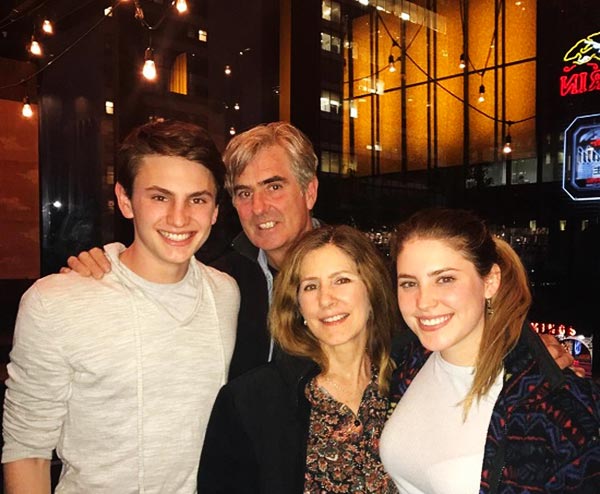 Gigi with her parents and brother