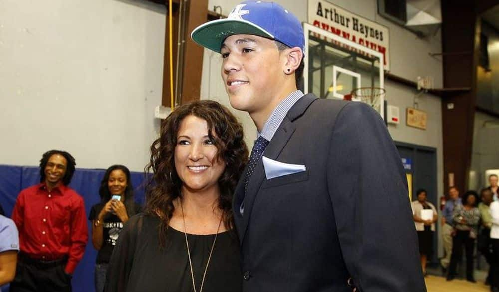 Veronica with her son Devin in his NBA draft