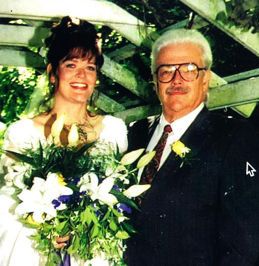 Claire Stoermer with her father Philip Hillary Stoermer in her wedding day